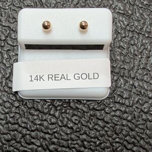 14K Real Gold Stud Earrings